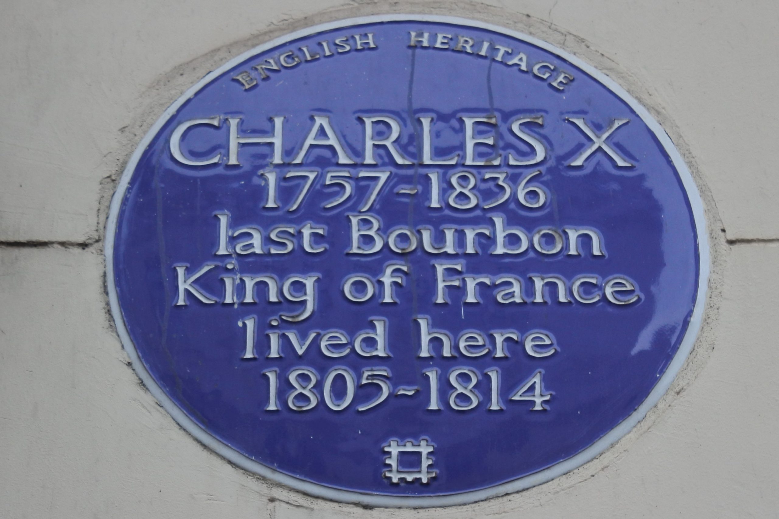 Blue Plaque celebrating Charles X